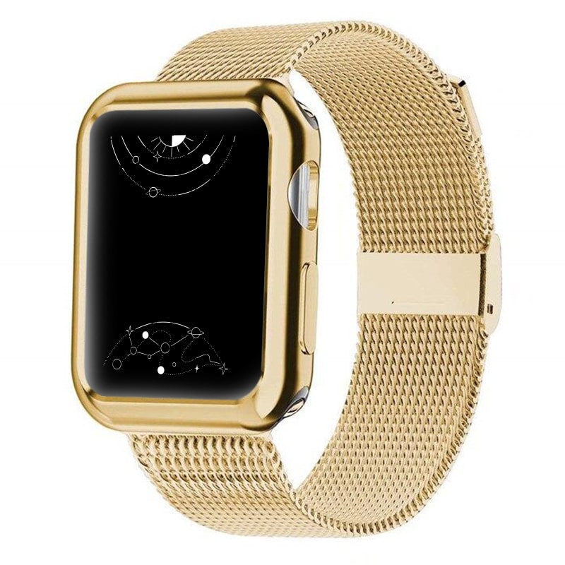 Apple watch series 4 gold stainless hotsell steel case with gold milanese loop